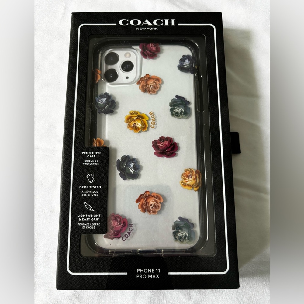 Coach Floral Embroidered iPhone 11 Pro Max Case - White and Multicolor